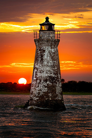 Cockspur Lighthouse sunset 003 small