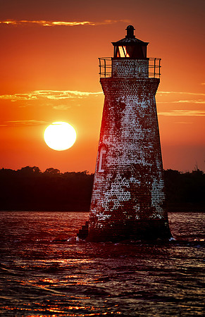 Cockspur Lighthouse sunset 006 small