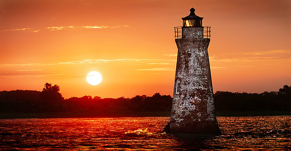 Cockspur Lighthouse sunset 002 ver 6 small